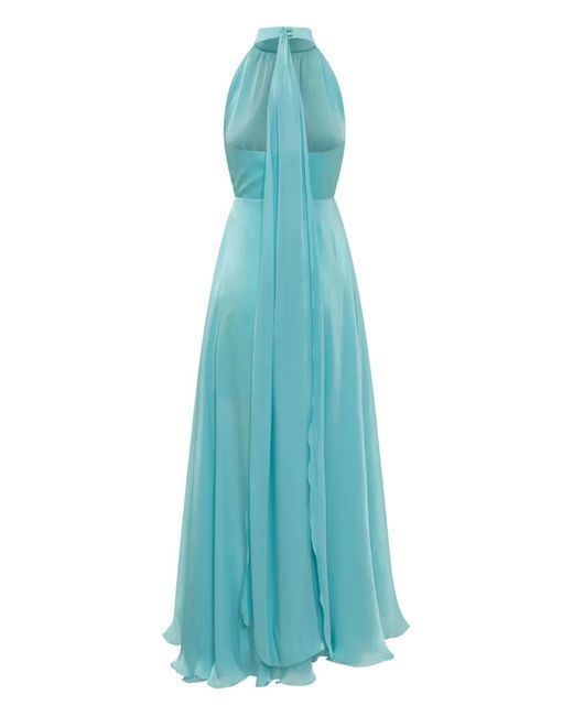 ACTUALEE Blue Halterneck Maxi Dress