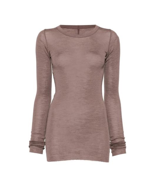 Rick Owens Purple Ribbed Long-Sleeves T-Shirt