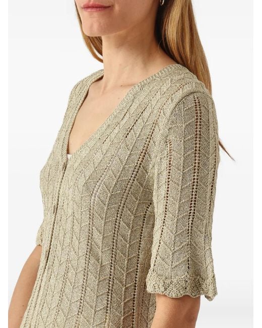 Twinset Natural Pull En Maille Pointelle À Chevrons
