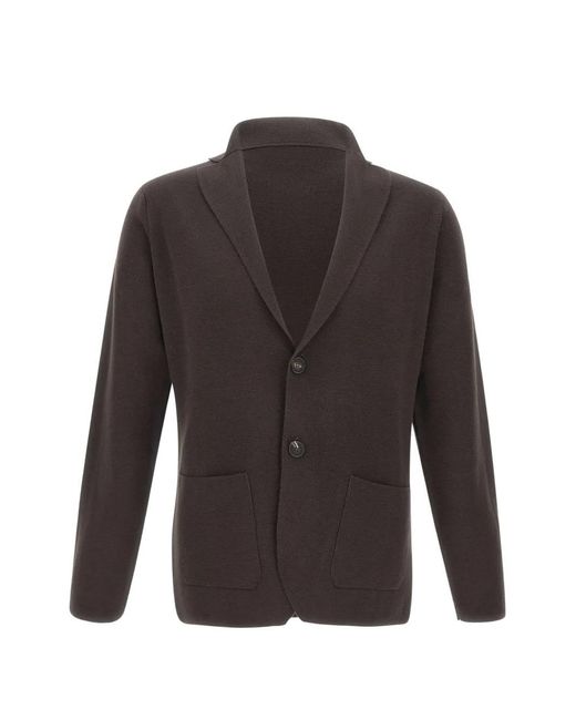 FILIPPO DE LAURENTIIS Gray Buttoned Wool Cardigan for men