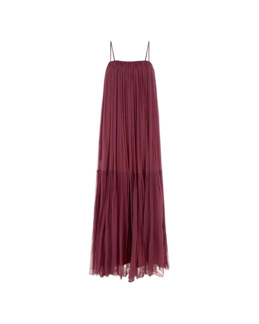 Chloé Purple Tyrian Silk Long Dress