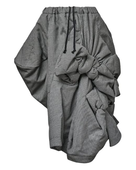 Comme des Garçons Gray Houndstooth Midi Skirt