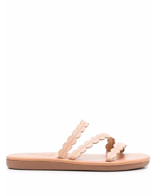 Ancient Greek Sandals Multicolor Leather Slip On Sandals