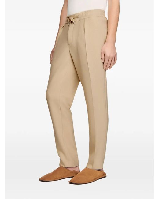 Sandro Natural Elasticated Straight-Leg Trousers for men