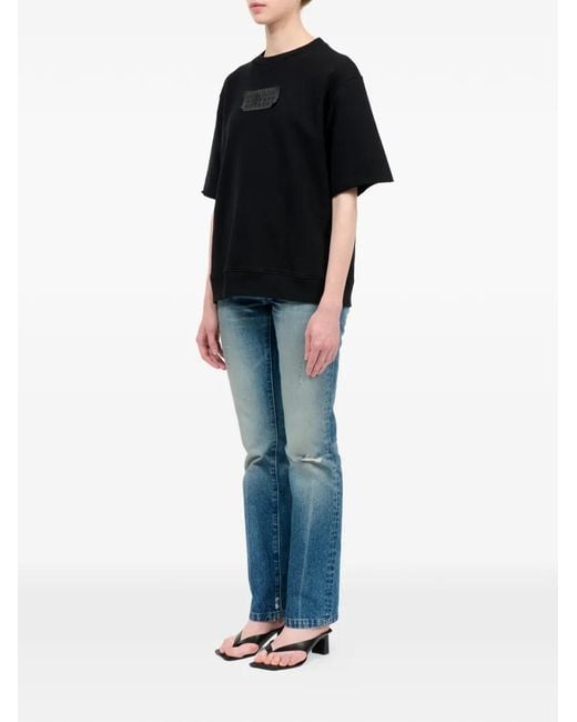 MM6 by Maison Margiela Black Short-Sleeves T-Shirt