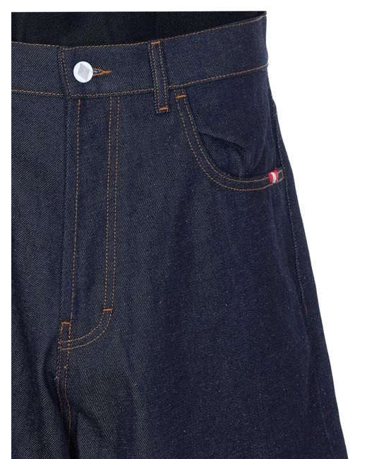 AMISH Blue Flared Denim Shorts for men