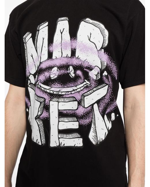 Market Black Smiley Portal Cotton T-Shirt for men
