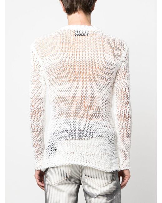 HELIOT EMIL Wool Open-knit Crew-neck 