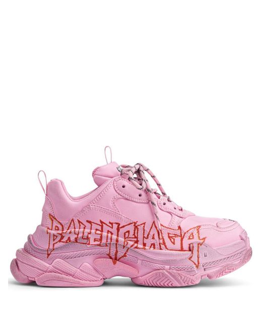 Balenciaga Triple S Sneakers Met Logoprint in het Pink