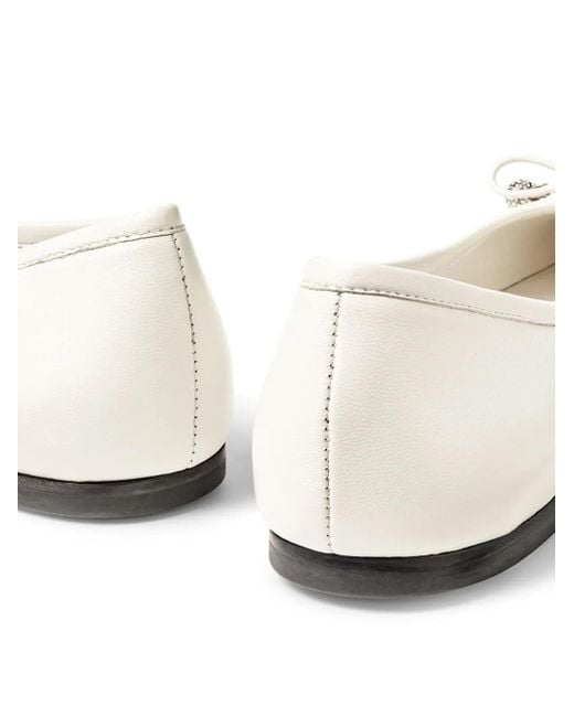 Jimmy Choo White Elme Leather Ballerina Shoes - Women's - Lambskin/calfskin/rubber