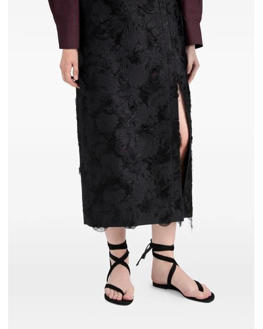 Proenza Schouler Black Dalma Jacquard Midi Skirt