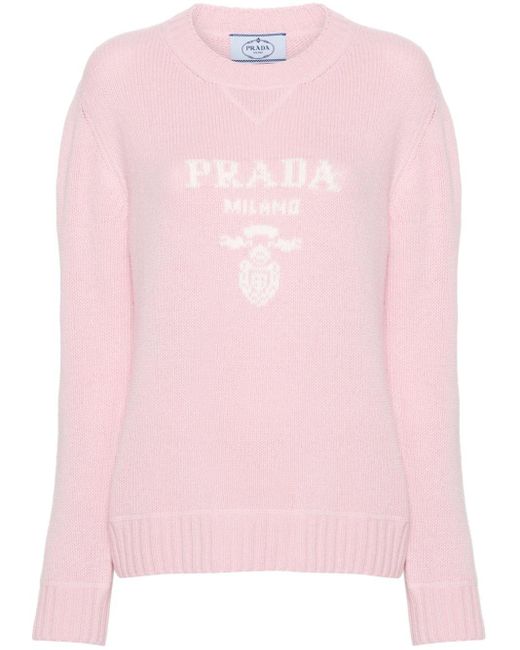 Prada Pink Pullover mit Logo