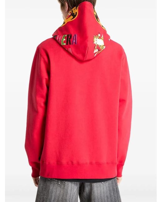 A Bathing Ape Tiger-Embroidered Zip-Up Hoodie