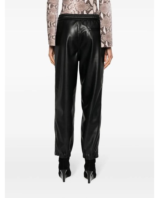 Iceberg Black Faux-Leather Straight-Leg Trousers