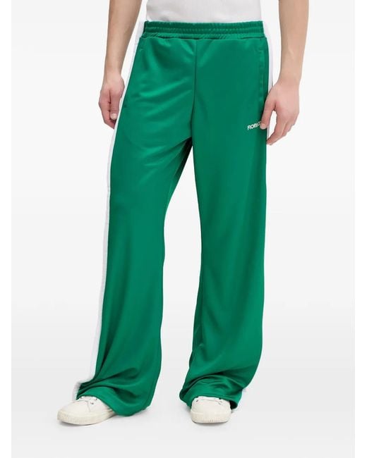 Fiorucci Green Stripe-Detail Trousers for men