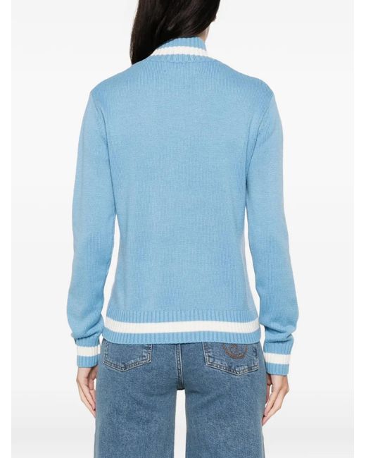 Iceberg Blue Logo-Embroidered Sweater