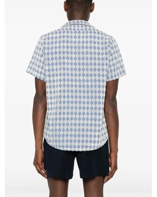 Camicia A Rombi di Oas in Blue da Uomo