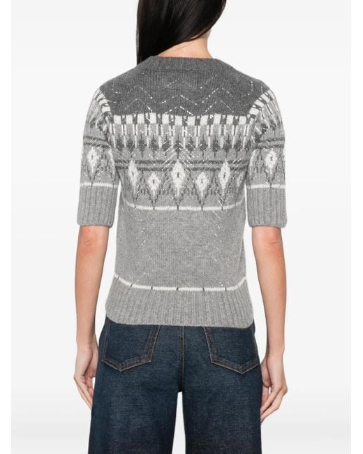 Ermanno Scervino フェアアイル ショートスリーブトップ Gray