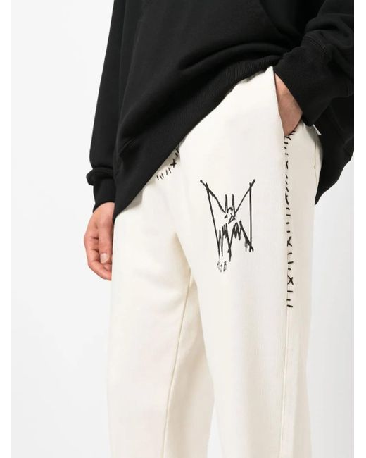 MJB White Graphic-Print Track Pants for men