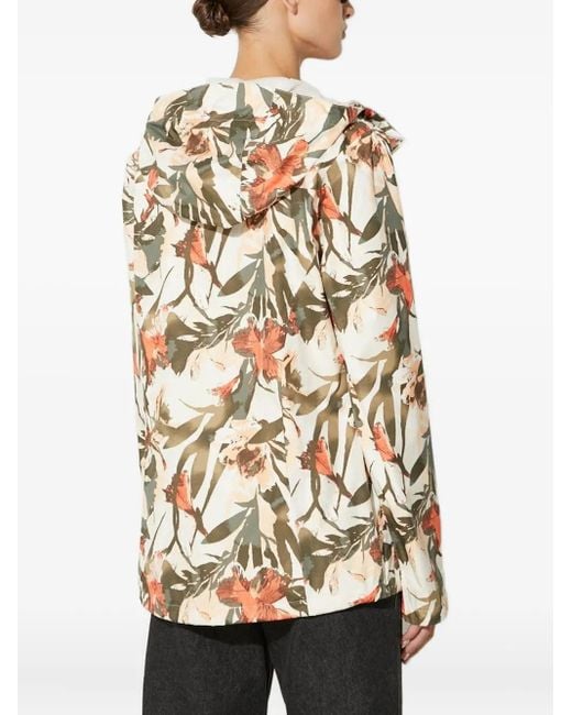 Chaqueta con capucha y motivo floral Columbia de color White