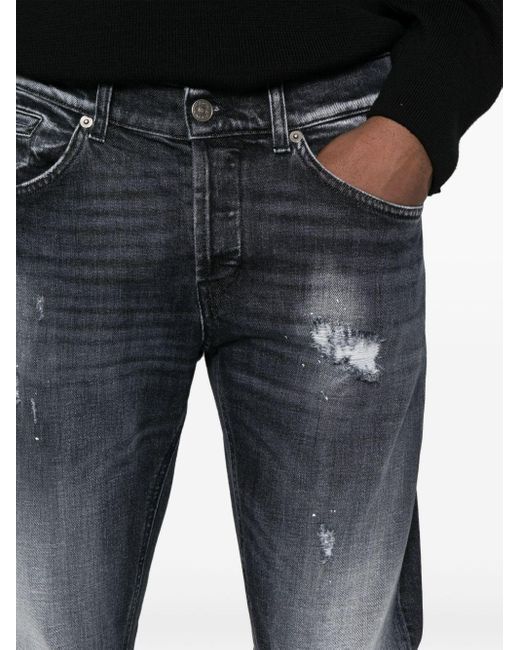 Dondup Blue George Distressed Skinny Jeans for men