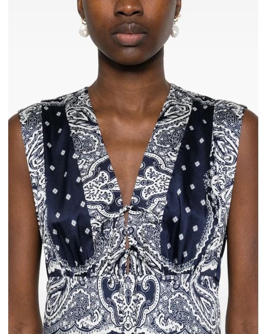 Robe Sandro Inspiration Indienne Imprimé Paisley - Taille 38/40, Voile - Bohème Chic