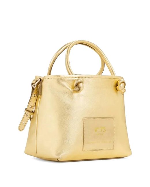 V73 Metallic Logo-Patch Tote Bag