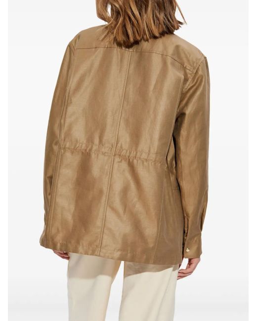 Chaqueta Utility De Lino Moncler de color Natural