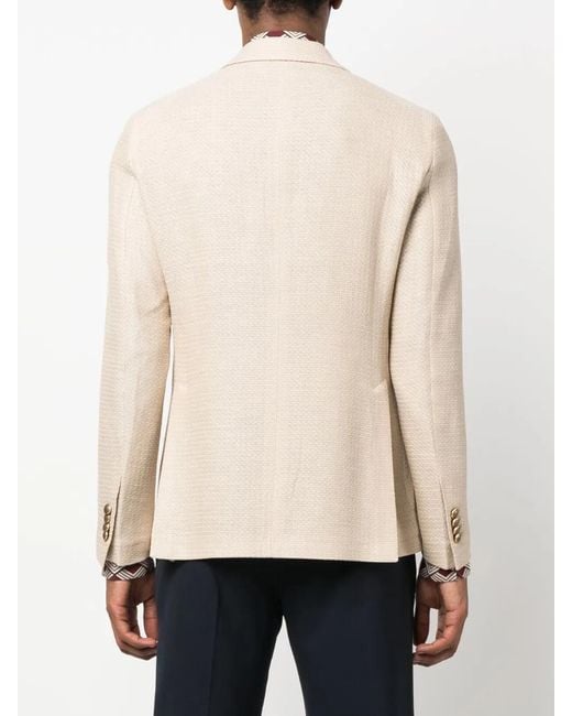 Tagliatore Natural Double-Breasted Peak-Lapels Blazer for men