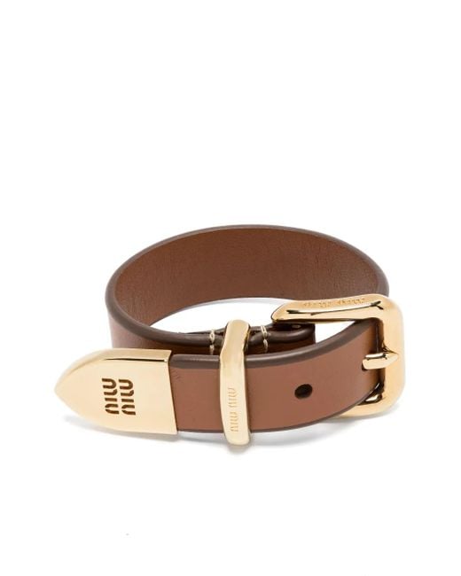 ブレスレット Miu Miu Brown Leather Bracelet Leather bracelet Miu Miu Brown in Leather - 35266223