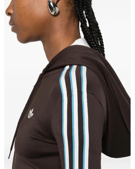 Adidas Black Logo Striped Hoodie