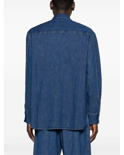 Studio Nicholson Blue Long-sleeves Denim Shirt for men