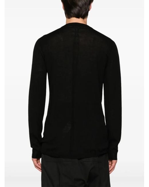Rick Owens Black Biker Level Virgin-Wool Jumper for men
