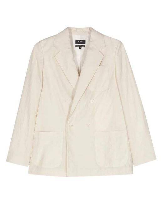 A.P.C. Natural Double-Breasted Crepe Blazer