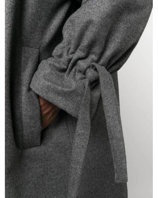 Thom Browne Gray Padded Off-Centre Button Coat for men