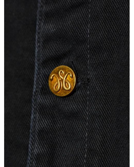 Willy Chavarria Black Logo-Buttoned Denim Jacket for men