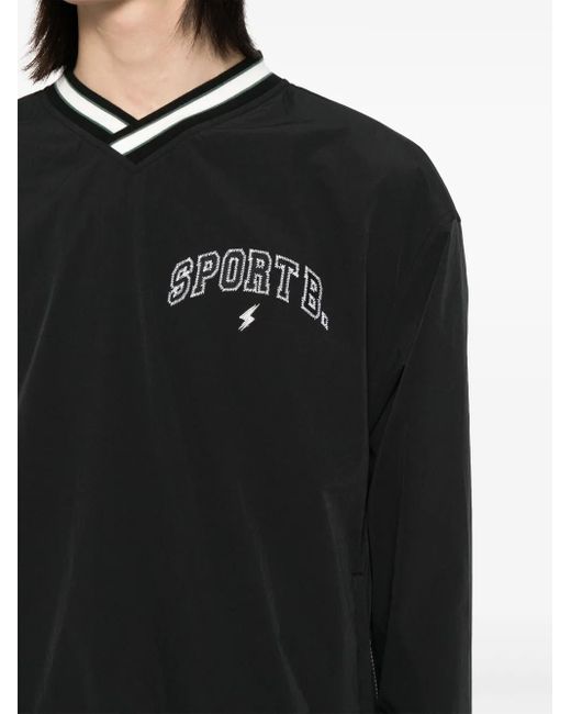 SPORT b. by agnès b. Black V-Neck Pullover for men
