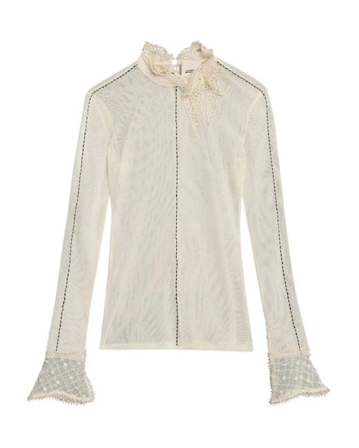 Isabel Marant Sarah レーストリム トップ White