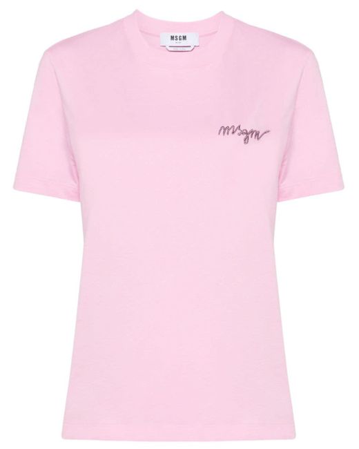 MSGM ロゴ Tシャツ Pink