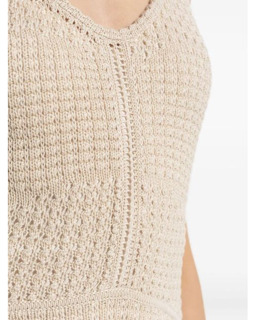 Theory Natural Crochet-Knit Midi Dress