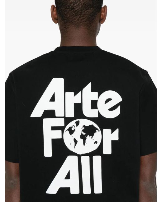 Arte' T-Shirt mit Logo-Print in Black für Herren