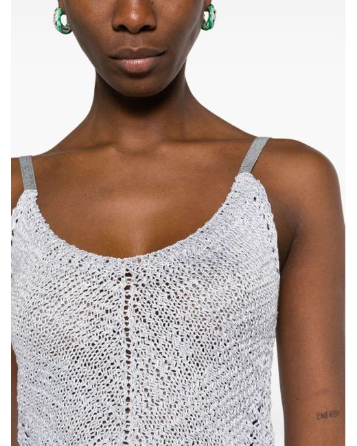 Forte Forte White Cropped Crochet Top