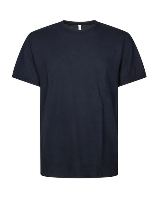 Camiseta de algodón con logo Sun 68 de hombre de color Blue
