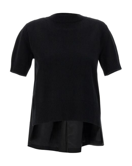 Sacai Black Asymmetrical T-Shirt