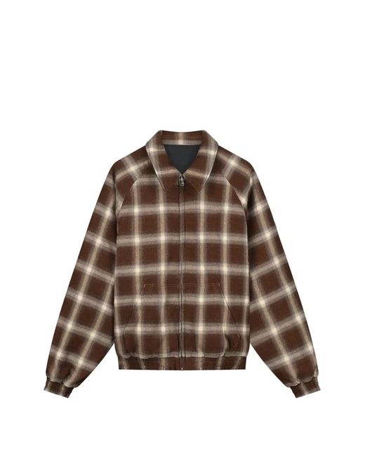 Arte' Gray Reversible Check-Pattern Jacket for men