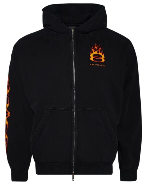 Balenciaga Blue Burning Unity Zip-Up Hoodie for men