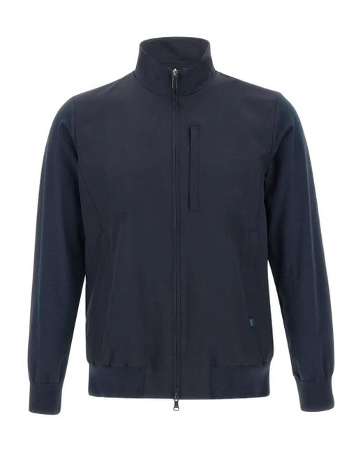Paul & Shark Blue Logo-Plaque Jacket for men