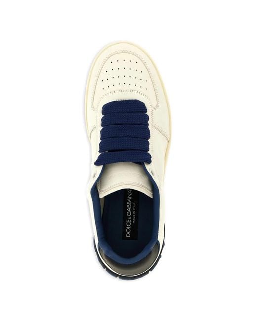 Dolce & Gabbana Blue Stylish Sneakers With Contrasting Heel Tab for men