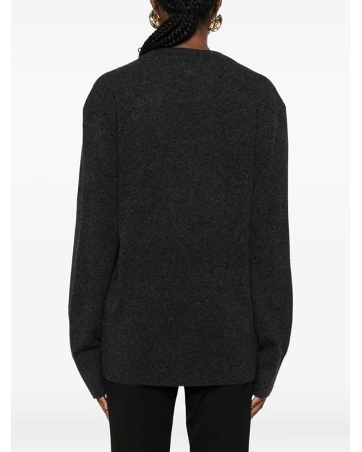 Totême  Black V-Neck Cashmere Sweater