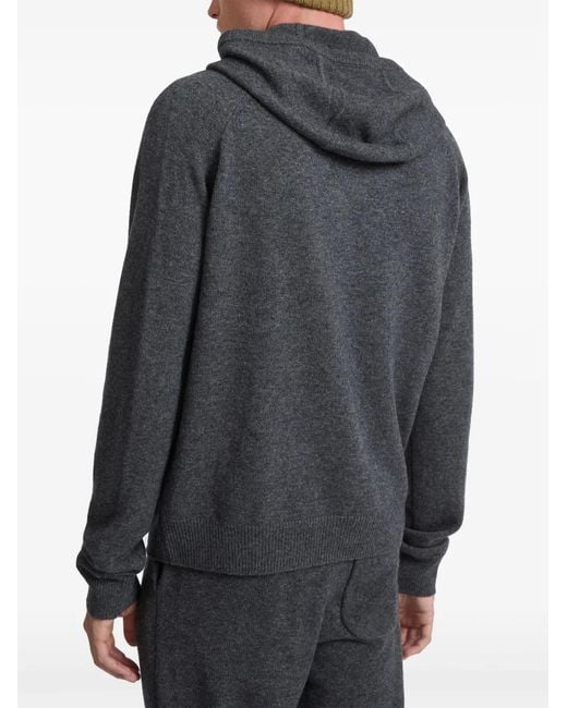 Yves Salomon Gray Knit Hoodie for men